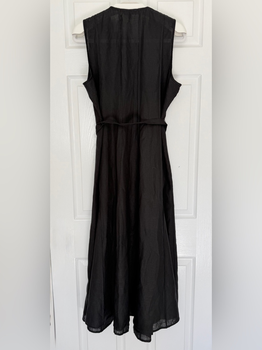 J.Crew Seamed Linen Dress With Removable Belt Black Size L NWT - Picture 6 of 12